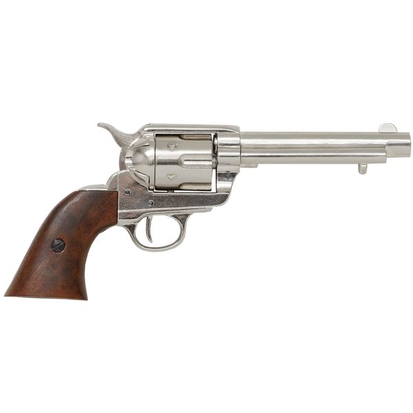 Colt Peacemaker With Wooden Handle Nickel Finish