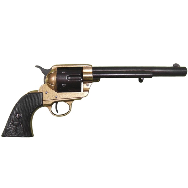 Colt Peacemaker With Black Handle Black & Brass Long Barrel