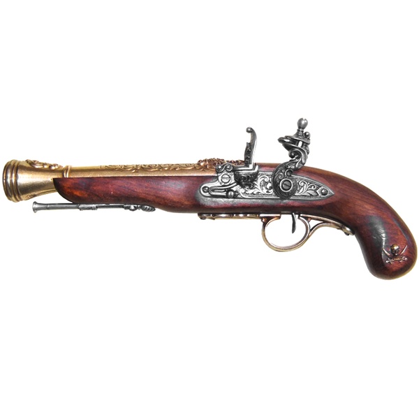Flintlock pirate pistol 18th C (left-handed)