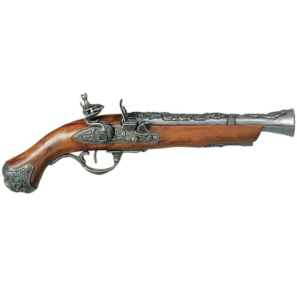 18th Century British Flintlock Blunderbus Pistol in Gunmetal