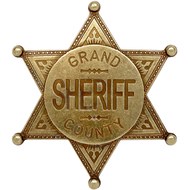 Gold Coloured Grand County Sheriff Badge